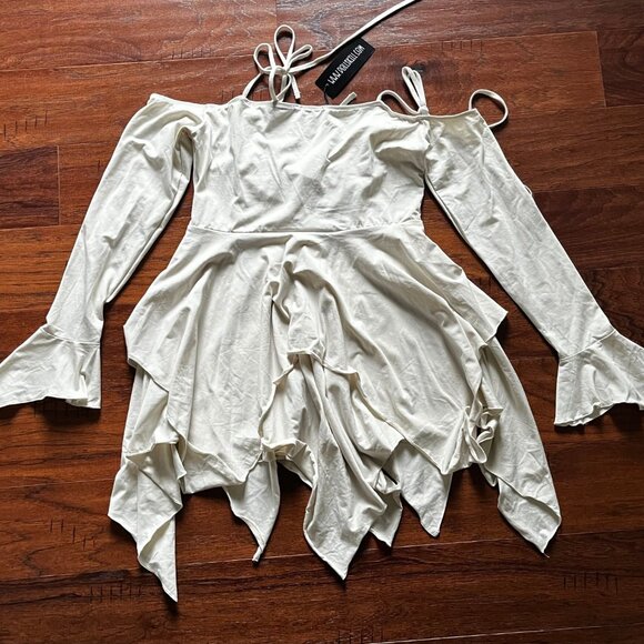 Dolls Kill / Current Mood - Cream Fairy Handkerchief Dress - Picture 6 of 7